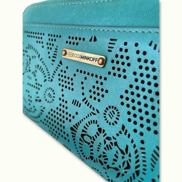Rebecca Minkoff Teal Luma Large Zip Wallet - Picture 2 of 4